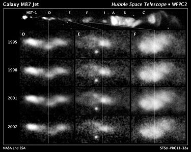 Hubble follows spiral flow of black-hole-powered jet