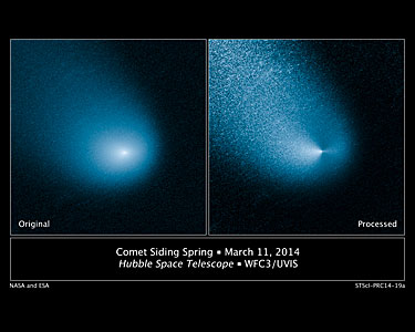 Hubble sees Mars-bound comet sprout multiple jets
