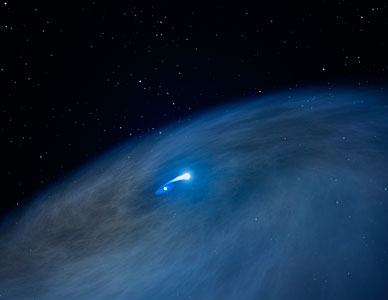 Hubble spies vast gas disk around unique massive star