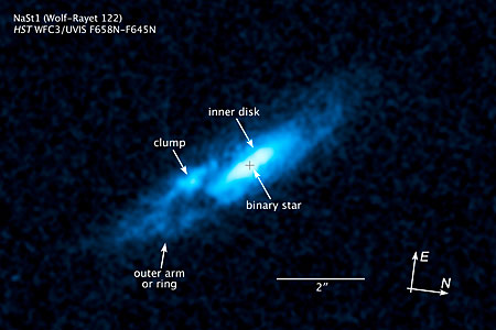 Compass and scale image of WR 122 (NaSt1)