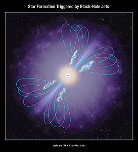 Star Formation Triggered by Black-Hole Jets