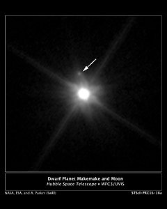 Makemake and its moon (annotated)