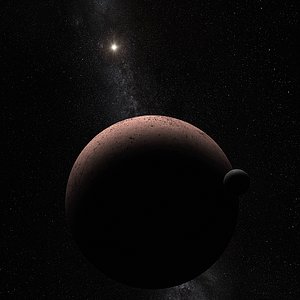 Makemake and Its Moon (Artist's Concept)