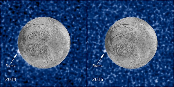 Hubble sees recurring plume erupting from Europa