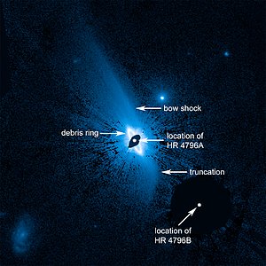 Huge system of dusty material enveloping the young star HR 4796A