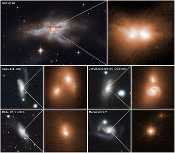 Hubble and Keck observatories uncover black holes coalescing
