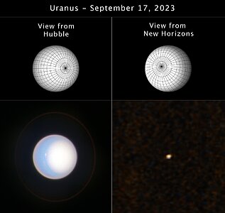 Hubble and New Horizons View of Uranus