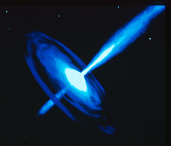 Galactic black hole with optical jet (artist's impression)