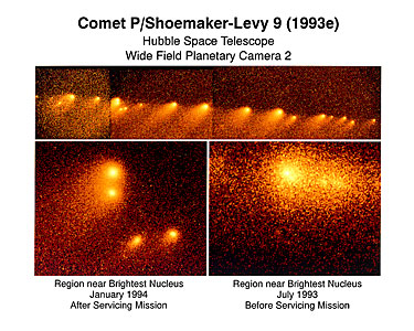 Hubble Space Telescope view of a comet on a collision course with Jupiter