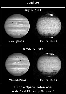 Jupiter's upper atmospheric winds revealed in ultraviolet images by Hubble Telescope