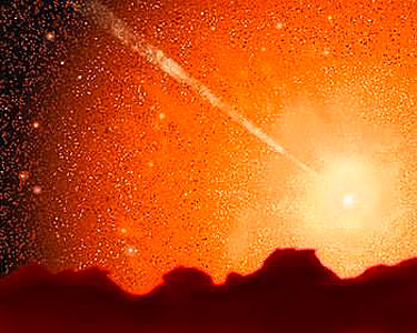 Milky Way/Andromeda collision (artist's impression)