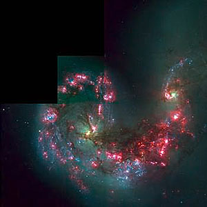 HST/WFPC2 image of colliding galaxies NGC 4038 and NGC 4039
