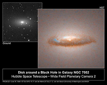 Disk around a Black Hole in Galaxy NGC 7052