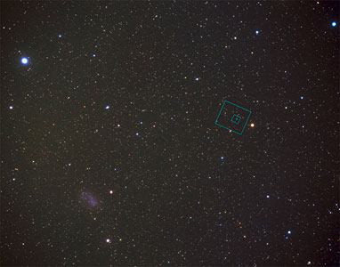 Location of the HDF South on the Sky with Overlay (ground-based image)