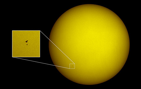 Hubble on the face of the Sun