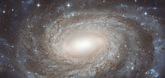 Perfect spiral overlaid with Milky Way gems