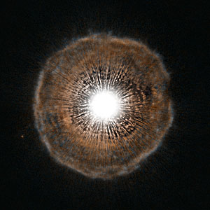 Red giant blows a bubble