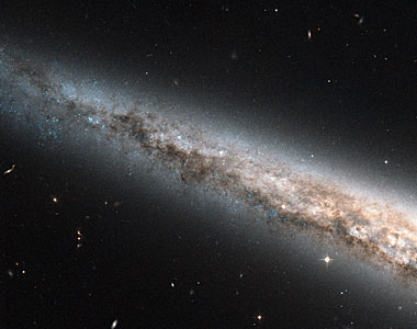 A galactic disc, edge-on and up close