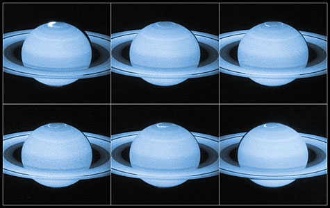 Hubble sees a flickering light display on Saturn