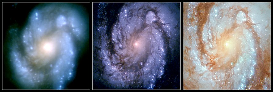 Messier 100 shows improvements of Hubble