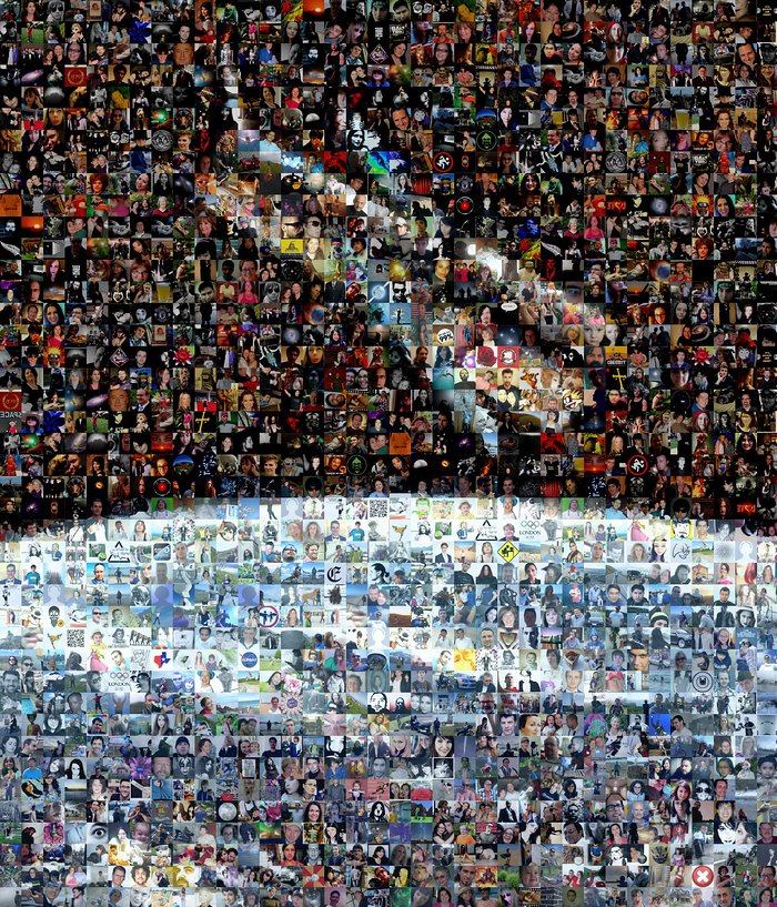 Mosaic: 100 000 Facebook friends