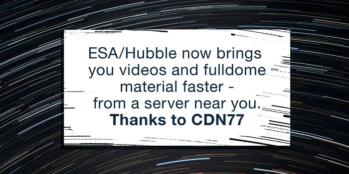 Graphic for ESA/Hubble announcement on delivering content faster