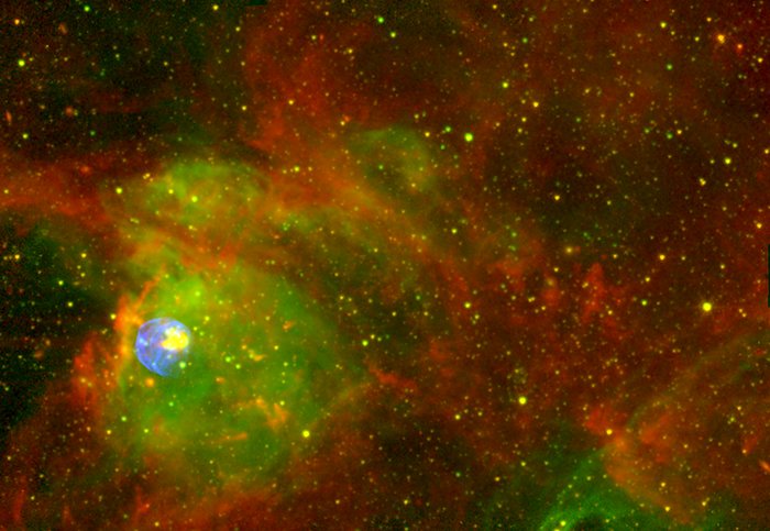 Spitzer, Chandra, CTIO Image of N 63A - Wide Field