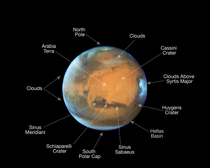 Mars in opposition 2016 (annotated version)