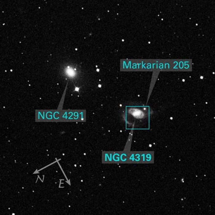 DSS image of NGC 4319 and NGC 4291 (ground-based image)