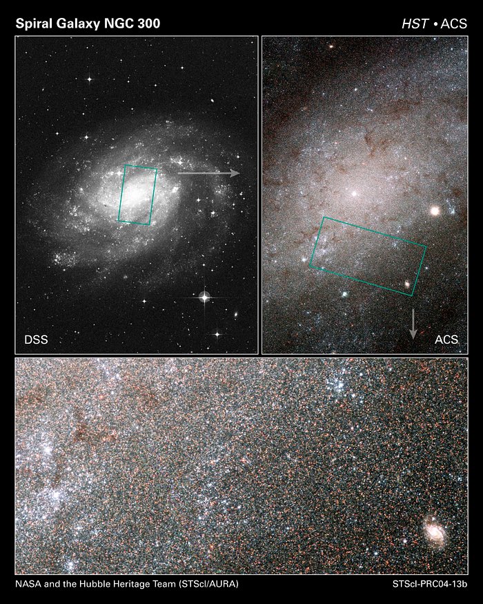 Hubble sees stars as numerous as grains of sand in nearby galaxy