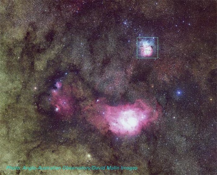 M8 (Lagoon Nebula) and M20 (Trifid Nebula)