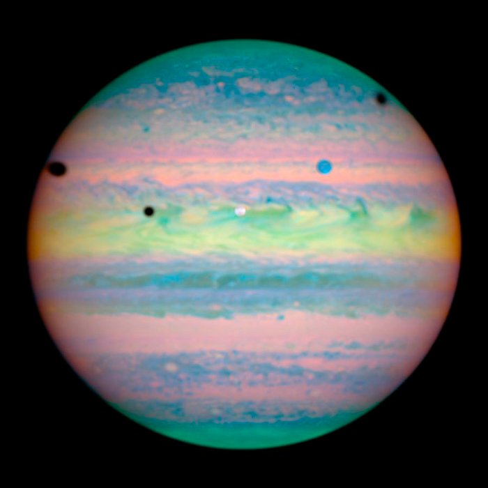 Hubble Spots Rare Triple Eclipse on Jupiter