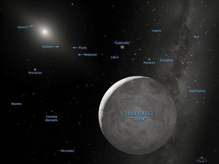 Artist's Concept of Kuiper Belt Object 2003 UB313 (Annotated)