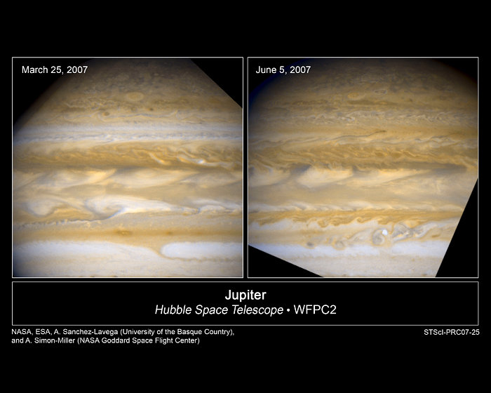 Hubble Catches Jupiter Changing Its Stripes