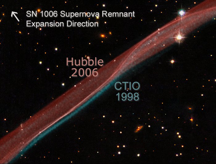 SN 1006 Supernova remnant expansion comparison