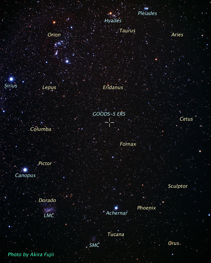 Location of GOODS-S/ERS in the Sky (ground-based image)