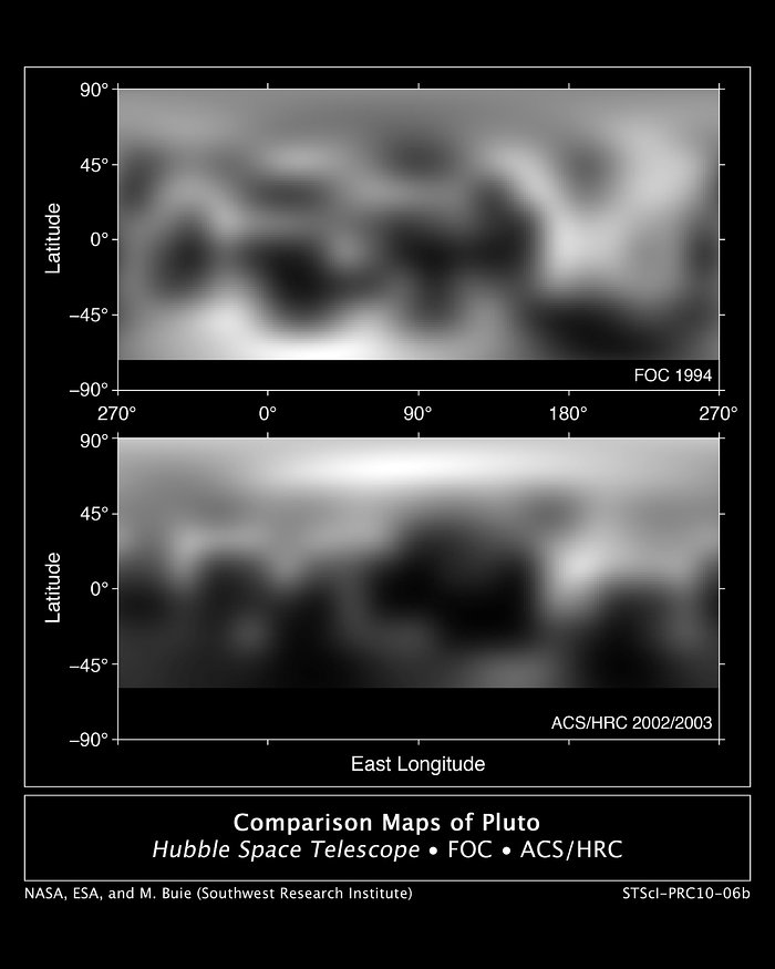 Hubble maps Pluto's changing surface