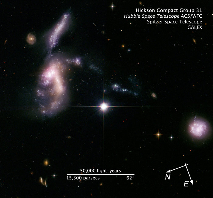 Compass and scale image for HCG 31