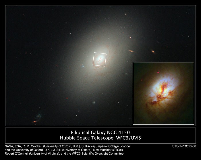 Hubble spies young stars in ancient galaxy's core