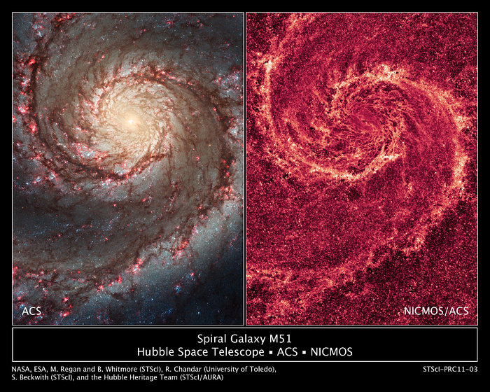 The two-faced Whirlpool Galaxy