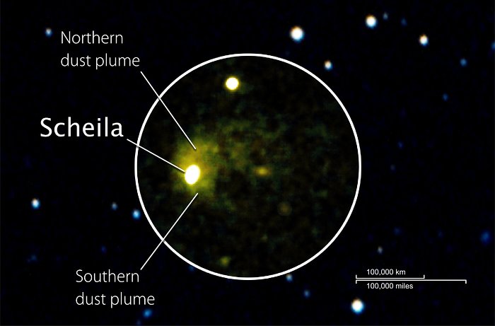 Swift image of asteroid (596) Scheila