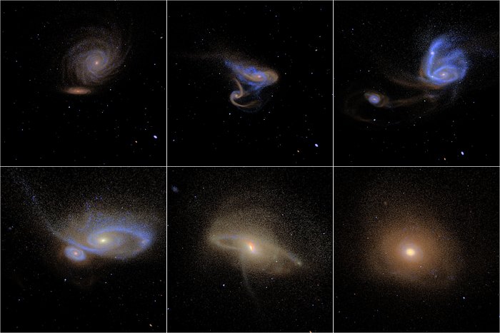 Simulated images of merging galaxies