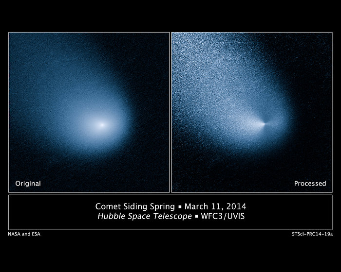 Hubble sees Mars-bound comet sprout multiple jets