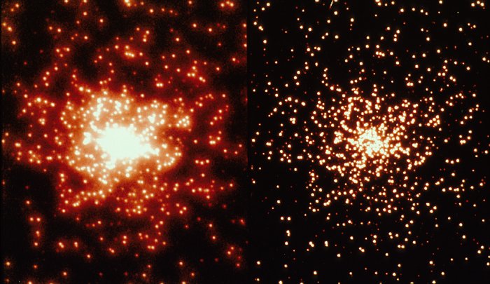 Comparison of a WFPC2 thermal vacuum globular cluster-mask image to WFPC1