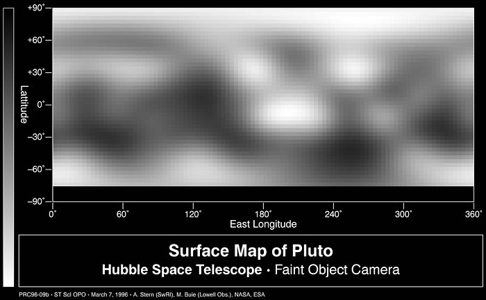 Map of Pluto's Surface