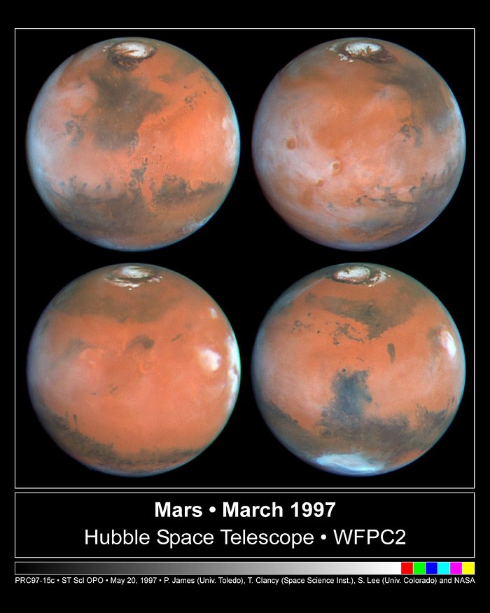 Four Views of Mars In Northern Summer