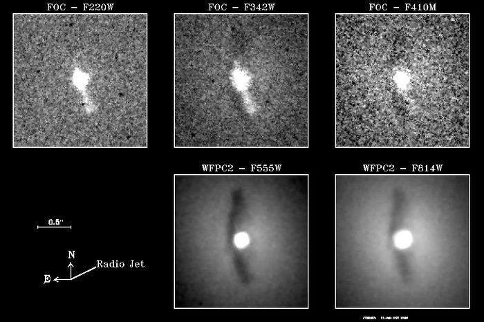 Individual images that were used to create a HST colour composite