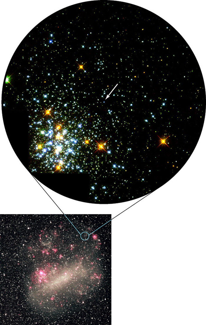 Hot White Dwarf Shines in Young Star Cluster