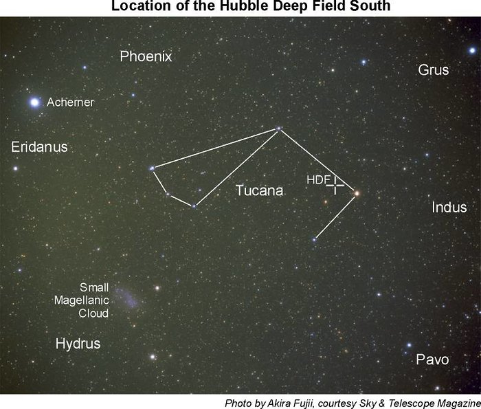 Location of the HDF south on the sky (ground-based image)