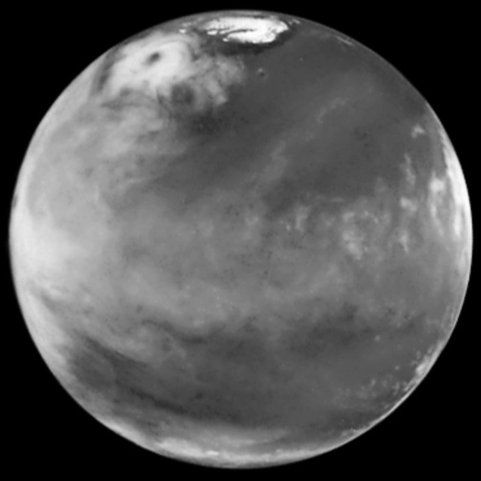 Hubble Views Collossal Polar Cyclone on Mars